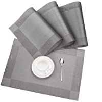 ISIYINER Manteles Individuales Juego de 4 Lavables Manteles Individuales PVC de Esteras Resistentes al Calor…